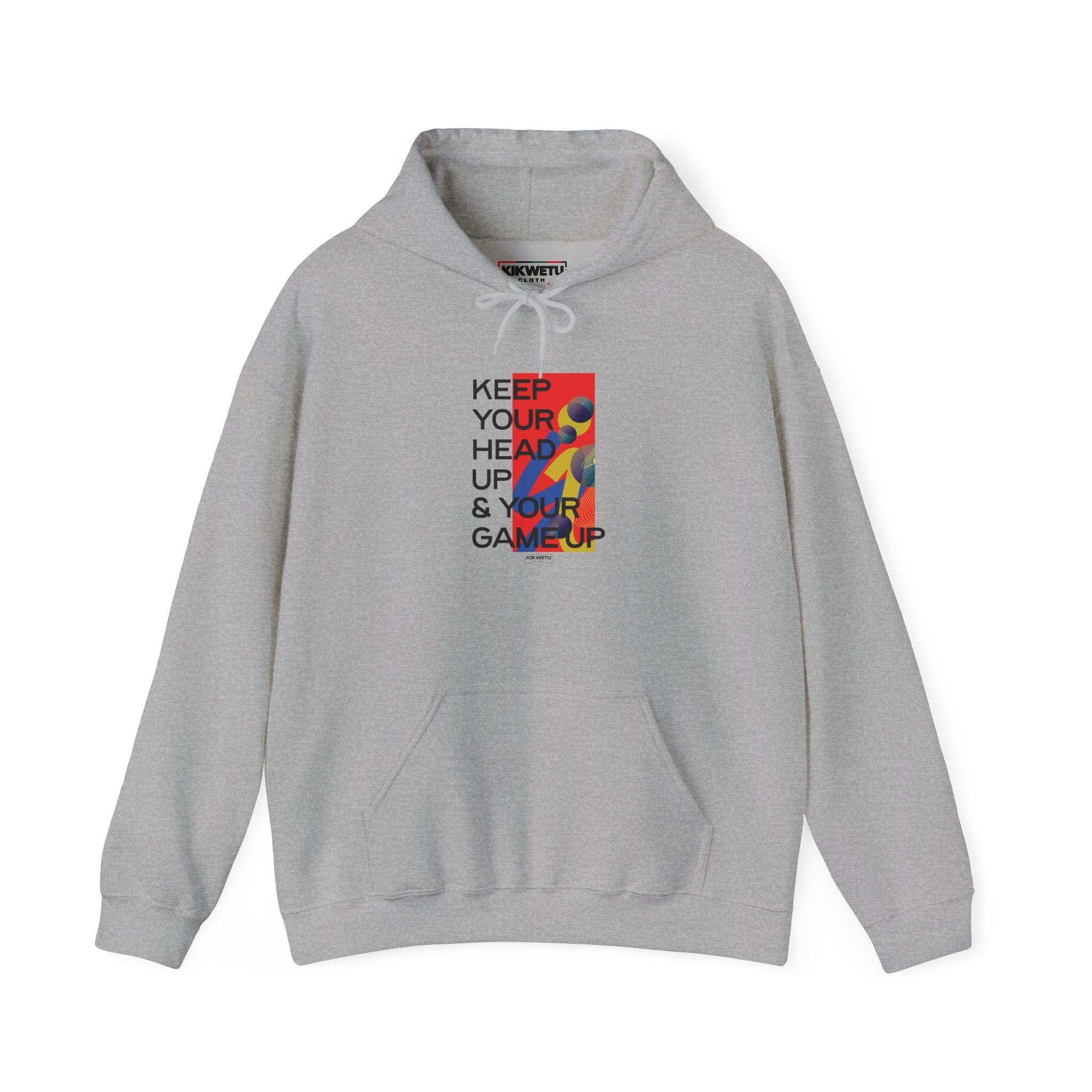 Keep Your Head Up Hoodie — Motivational Graphic Hoodie with Colorful Abstract Art